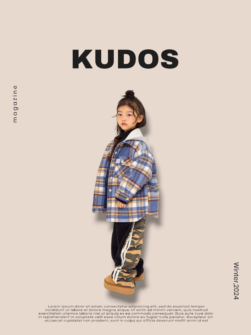 Kudos - Korean Children Fashion - #minifashionista - Check Flannel Hooded Jacket - 4