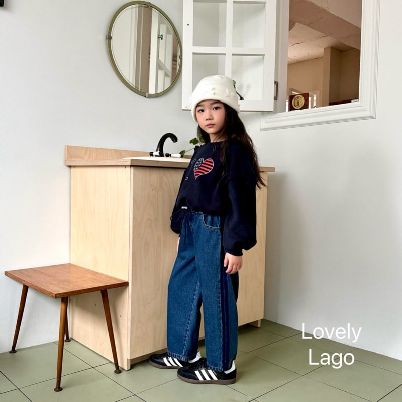 Lago - Korean Children Fashion - #fashionkids - Rouge Line Denim Pants - 2