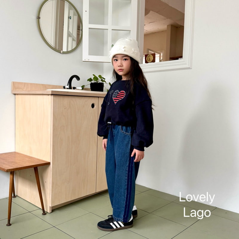 Lago - Korean Children Fashion - #kidzfashiontrend - Rouge Line Denim Pants - 5