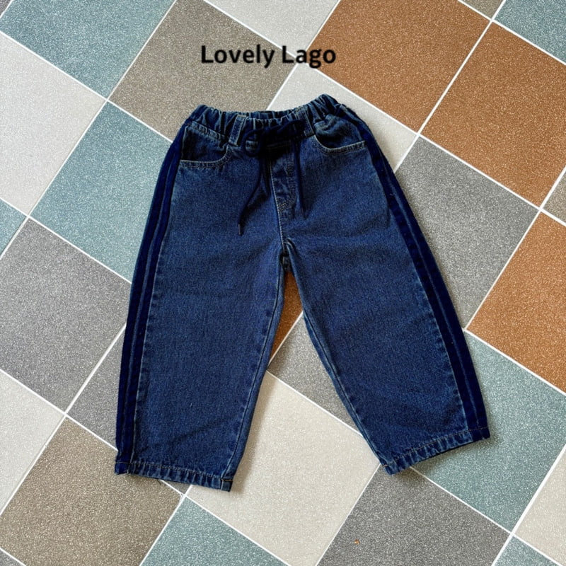 Lago - Korean Children Fashion - #minifashionista - Rouge Line Denim Pants - 9