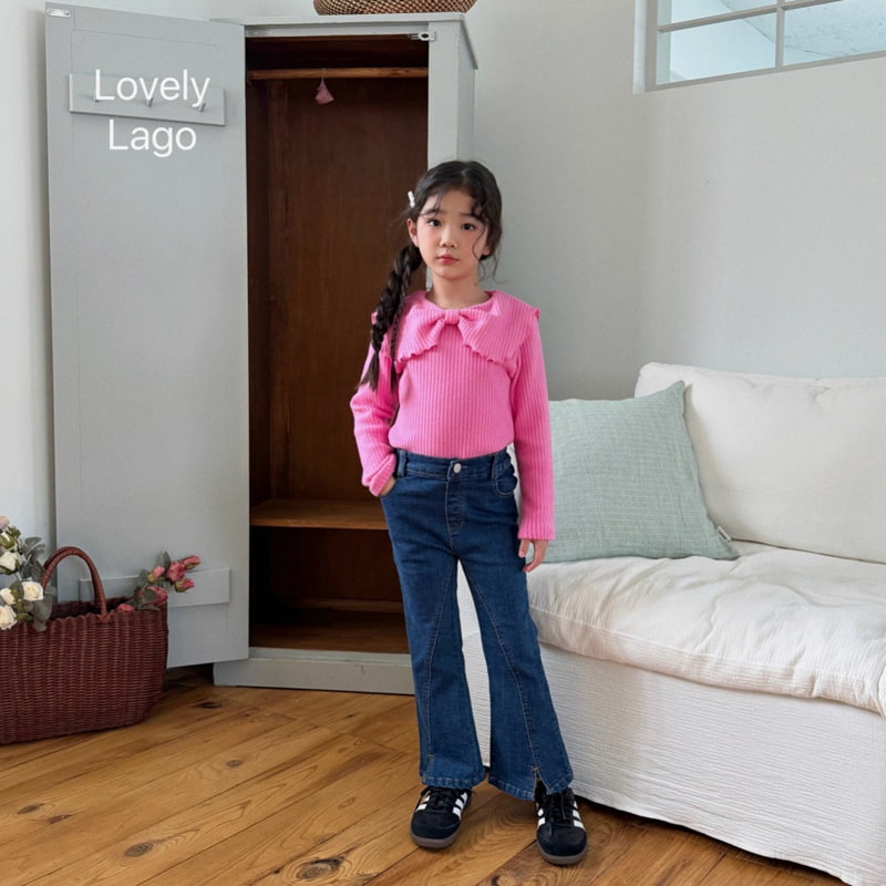 Lago - Korean Children Fashion - #todddlerfashion - Slit Ribbon Bootcut Pants