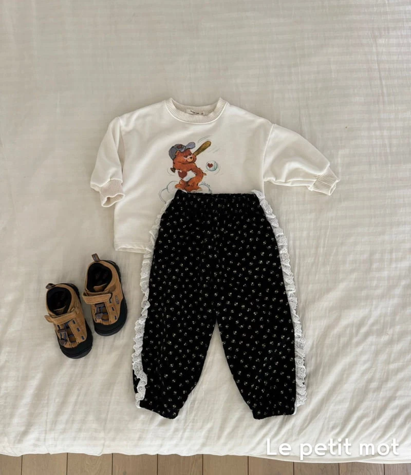 Le petitmot - Korean Children Fashion - #Kfashion4kids - Flower Waffle Lace Pants - 7