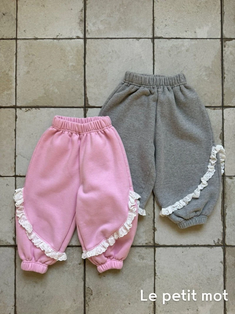 Le petitmot - Korean Children Fashion - #Kfashion4kids - Lace Jogger Pants - 2