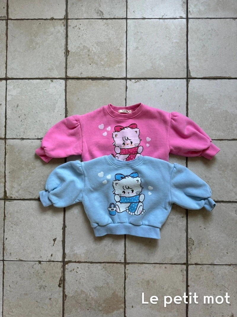 Le petitmot - Korean Children Fashion - #childrensboutique - Ribbon Cat Sweatshirt