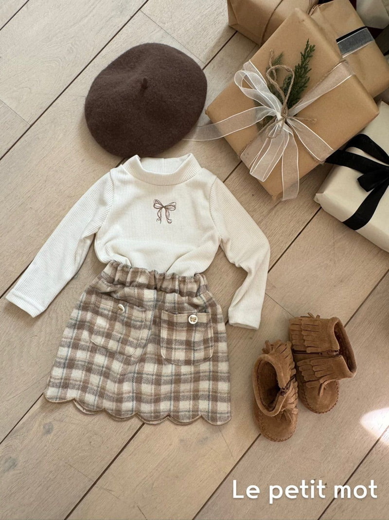 Le petitmot - Korean Children Fashion - #fashionkids - Ribbon Embroidery Turtleneck Tee - 6