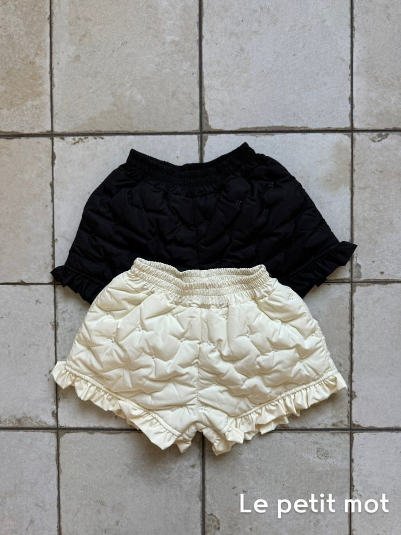 Le petitmot - Korean Children Fashion - #fashionkids - Quilted Frill Winter Shorts - 2