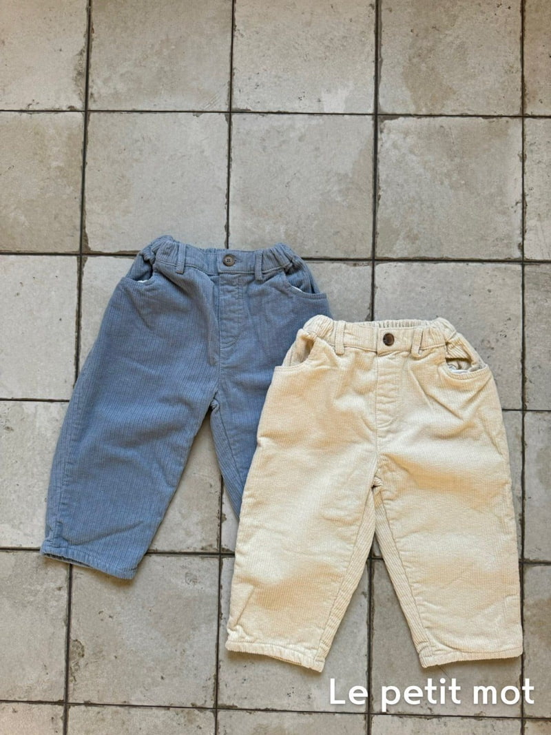 Le petitmot - Korean Children Fashion - #fashionkids - Corduroy Fleece Pants