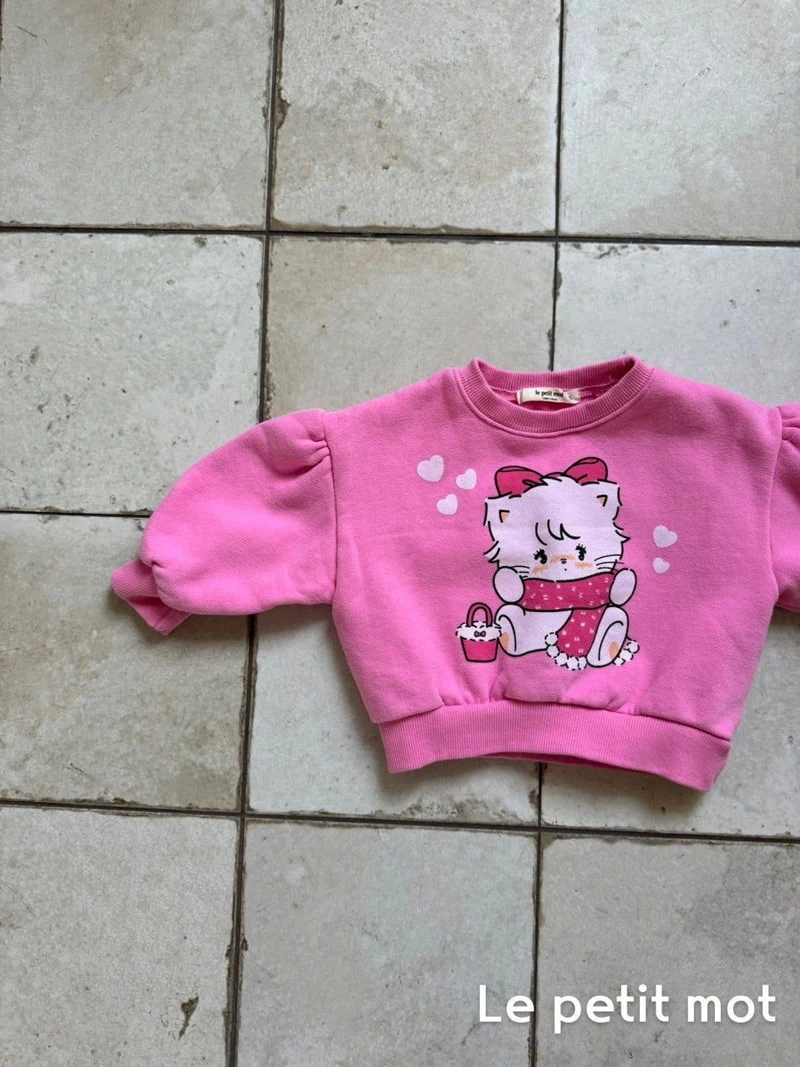 Le petitmot - Korean Children Fashion - #kidsshorts - Ribbon Cat Sweatshirt - 5