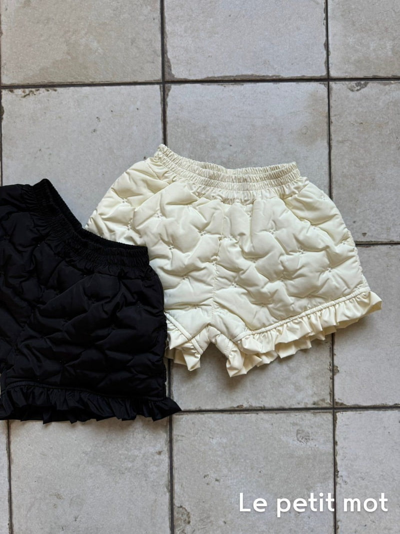 Le petitmot - Korean Children Fashion - #kidsshorts - Quilted Frill Winter Shorts - 3