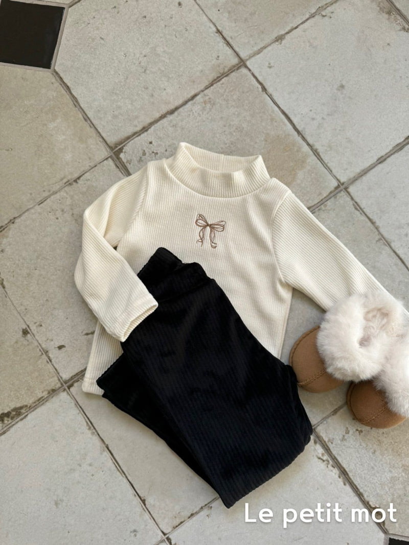 Le petitmot - Korean Children Fashion - #kidzfashiontrend - Ribbon Embroidery Turtleneck Tee - 9