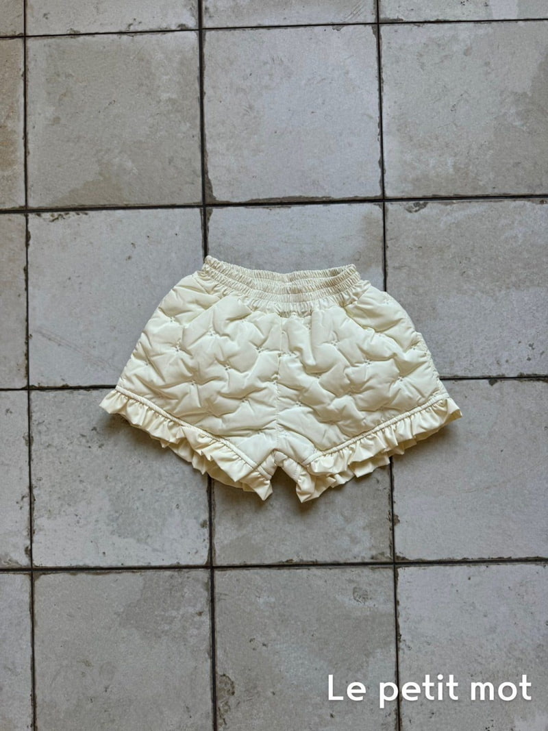 Le petitmot - Korean Children Fashion - #kidzfashiontrend - Quilted Frill Winter Shorts - 5