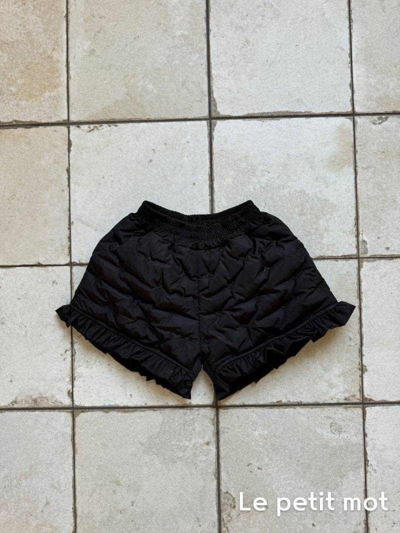 Le petitmot - Korean Children Fashion - #littlefashionista - Quilted Frill Winter Shorts - 7