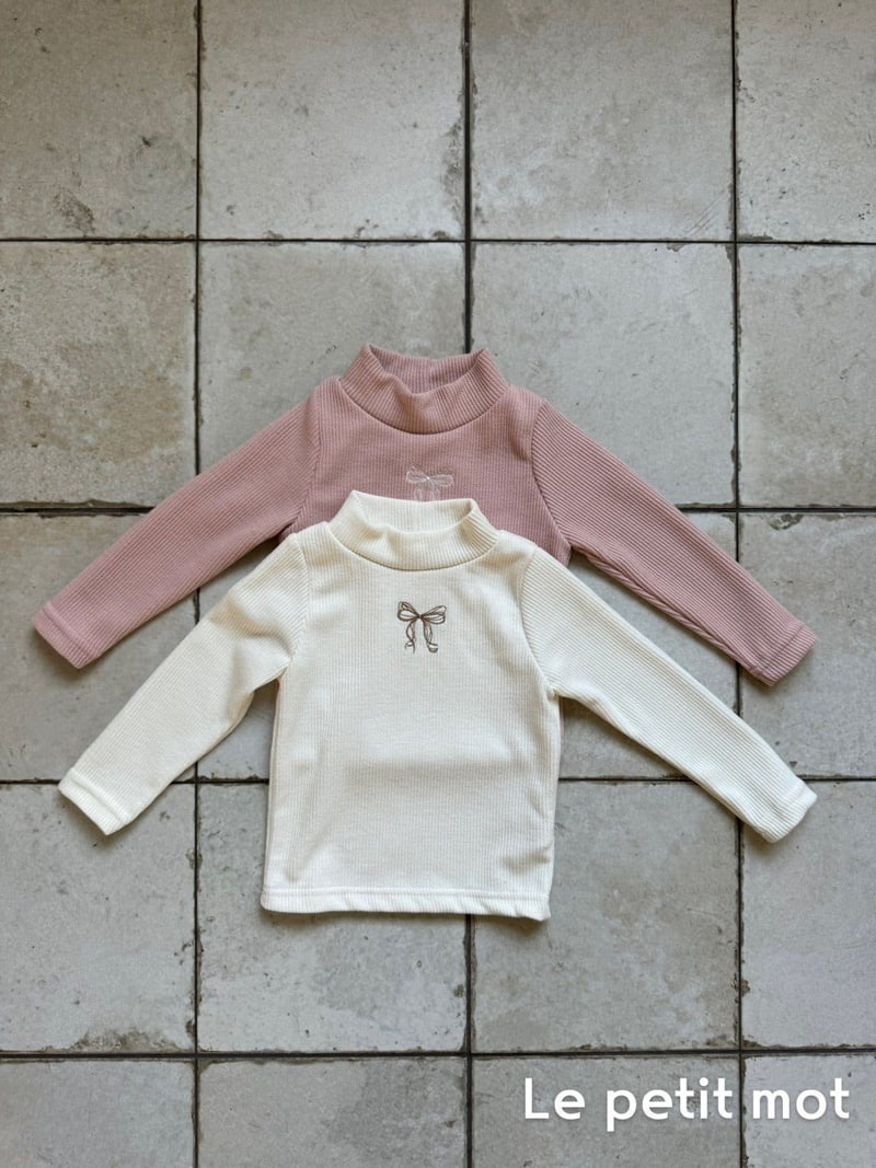 Le petitmot - Korean Children Fashion - #magicofchildhood - Ribbon Embroidery Turtleneck Tee - 12