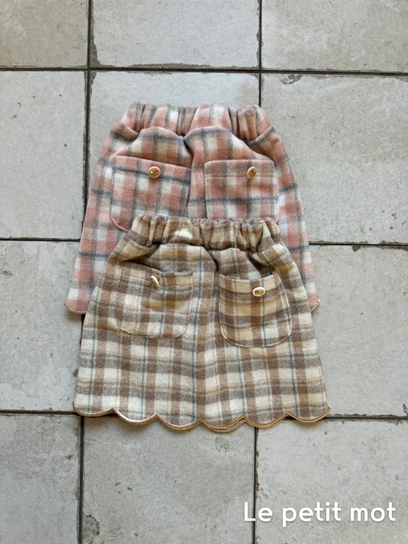 Le petitmot - Korean Children Fashion - #prettylittlegirls - Wave Check Skirt - 3