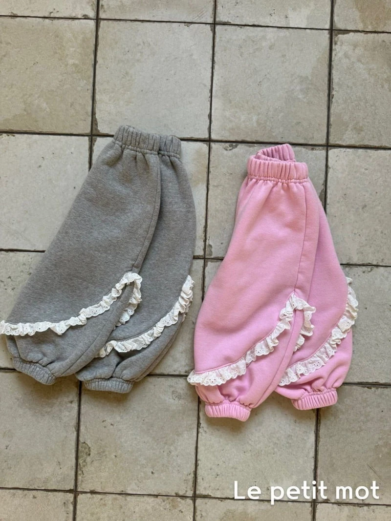 Le petitmot - Korean Children Fashion - #prettylittlegirls - Lace Jogger Pants - 6