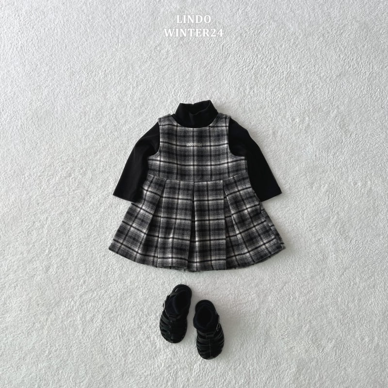 Lindo - Korean Baby Fashion - #babyboutiqueclothing - Check Pleated One-piece - 10