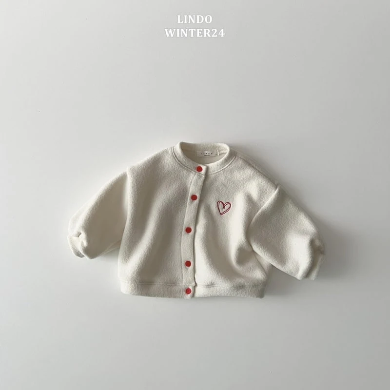 Lindo - Korean Baby Fashion - #babyfashion - Heart Embroidery Cardigan - 3