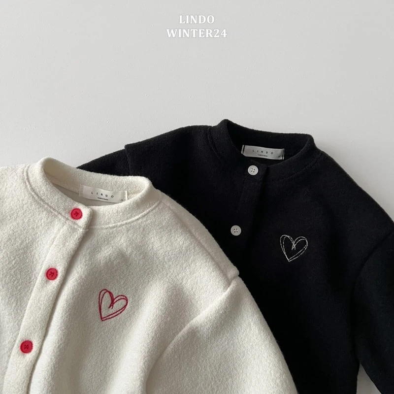 Lindo - Korean Baby Fashion - #babygirlfashion - Heart Embroidery Cardigan - 5