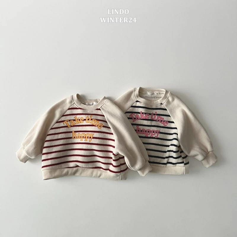 Lindo - Korean Baby Fashion - #babygirlfashion - Happy Stripe Sweatshirts - 3