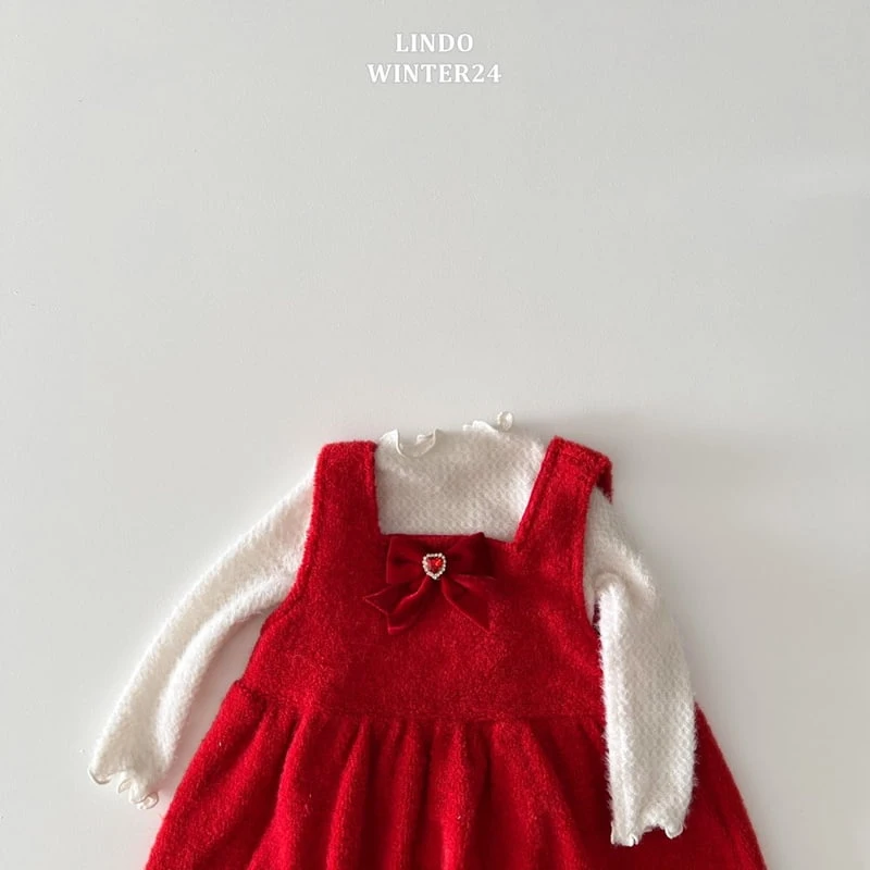 Lindo - Korean Baby Fashion - #babygirlfashion - Jewelry Mini Red One-piece - 4