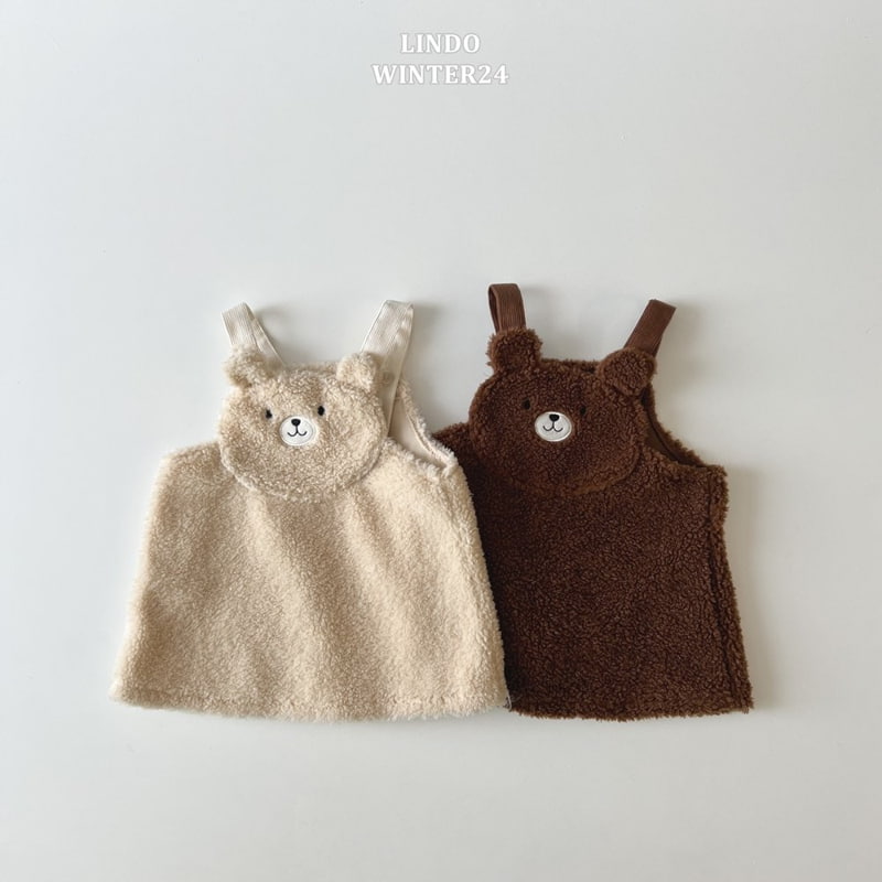 Lindo - Korean Baby Fashion - #babylifestyle - Bear Suspenders One-piece