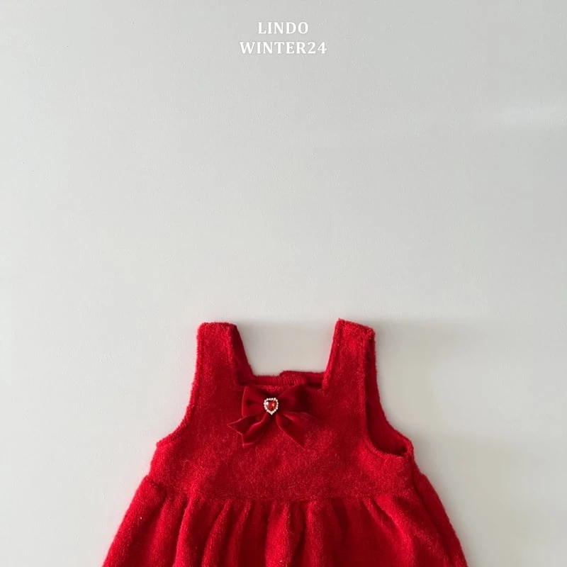 Lindo - Korean Baby Fashion - #babyootd - Jewelry Mini Red One-piece - 6