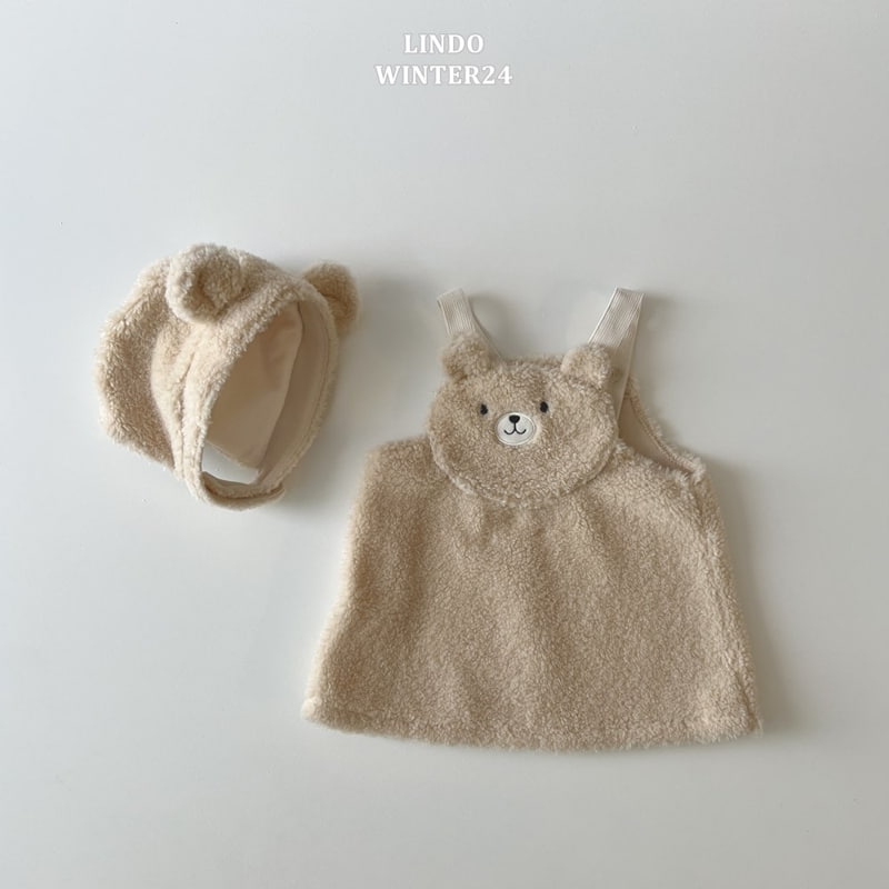 Lindo - Korean Baby Fashion - #babyootd - Bear Suspenders One-piece - 3