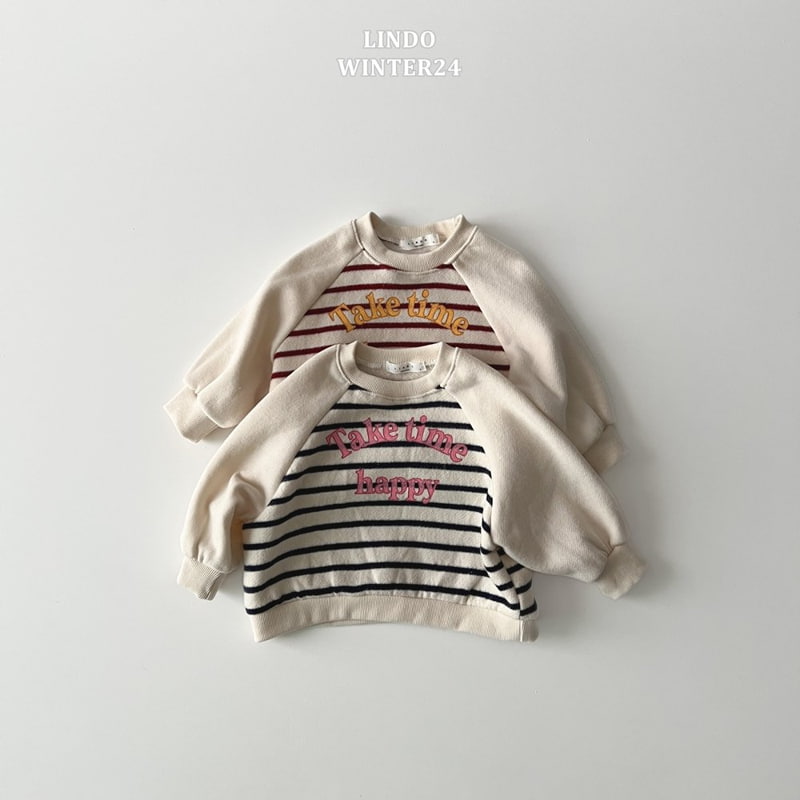 Lindo - Korean Baby Fashion - #babyootd - Happy Stripe Sweatshirts - 6