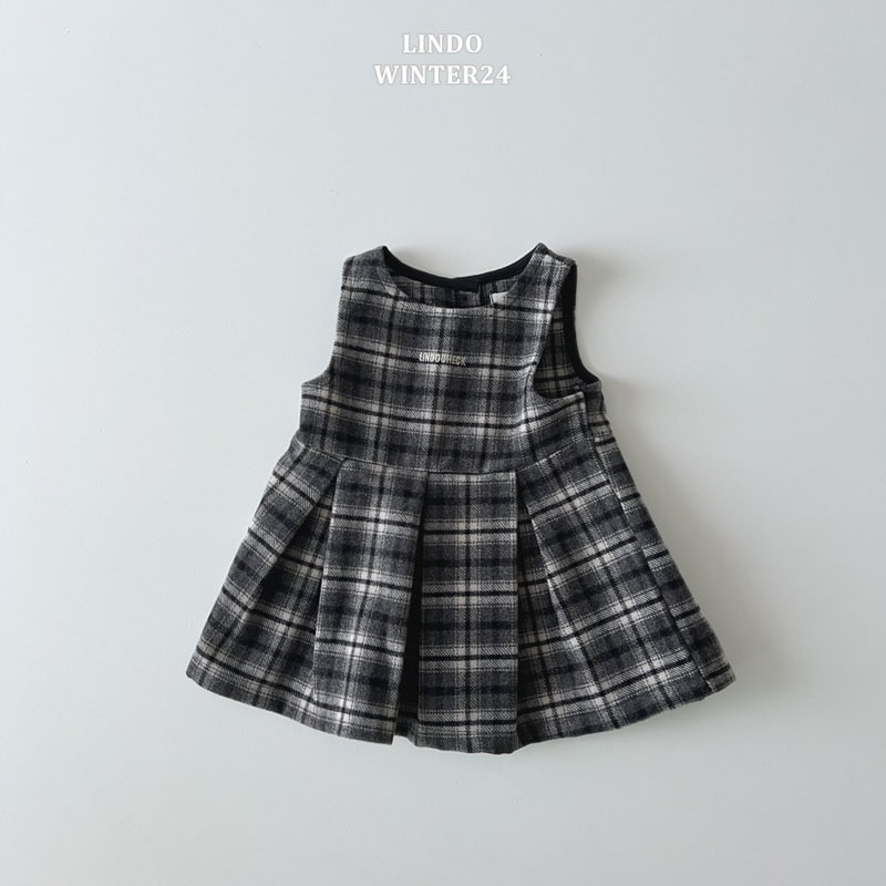 Lindo - Korean Baby Fashion - #babyoutfit - Check Pleated One-piece - 3