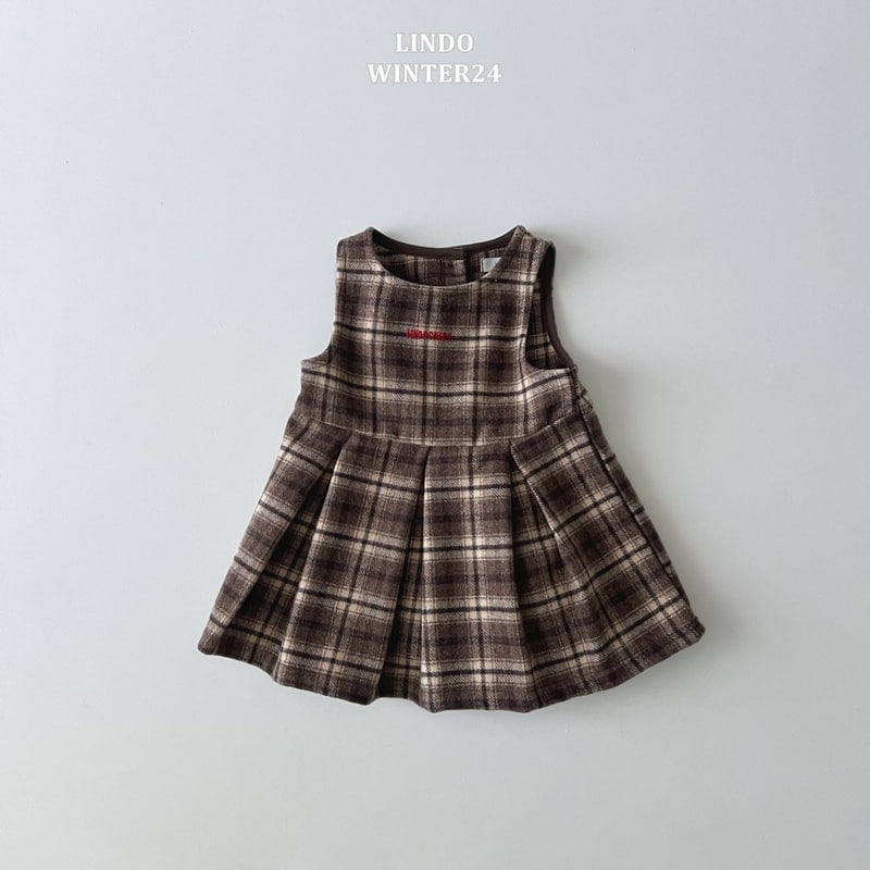 Lindo - Korean Baby Fashion - #babyoutfit - Check Pleated One-piece - 4