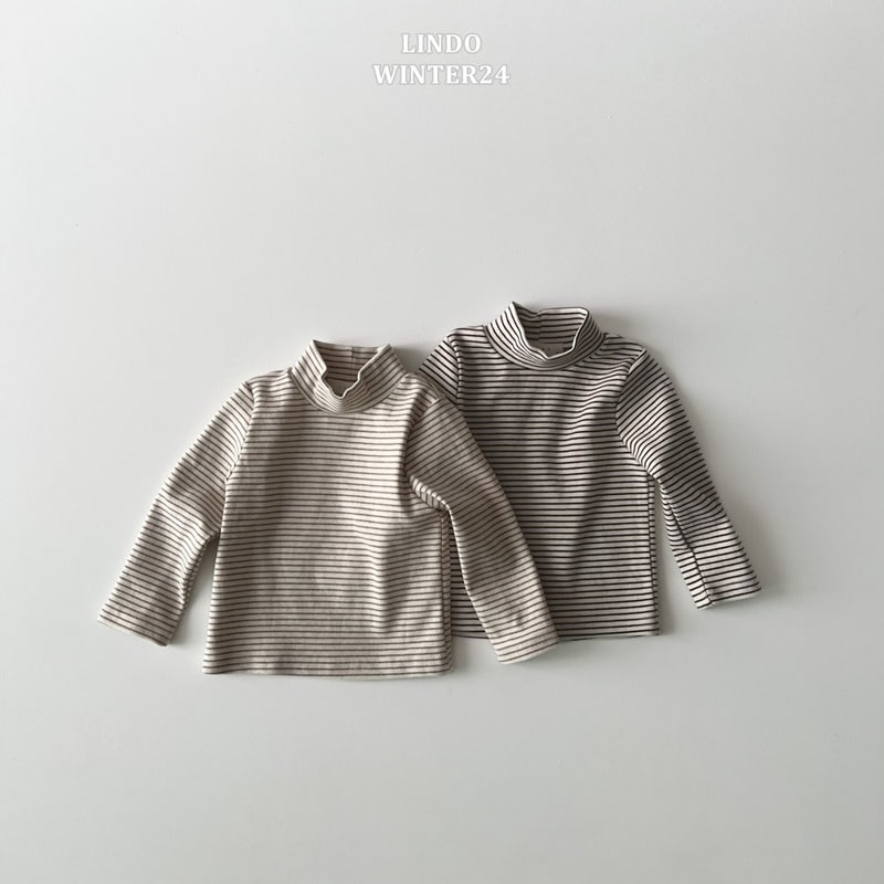 Lindo - Korean Baby Fashion - #babyoutfit - Stripe Turtleneck Tee