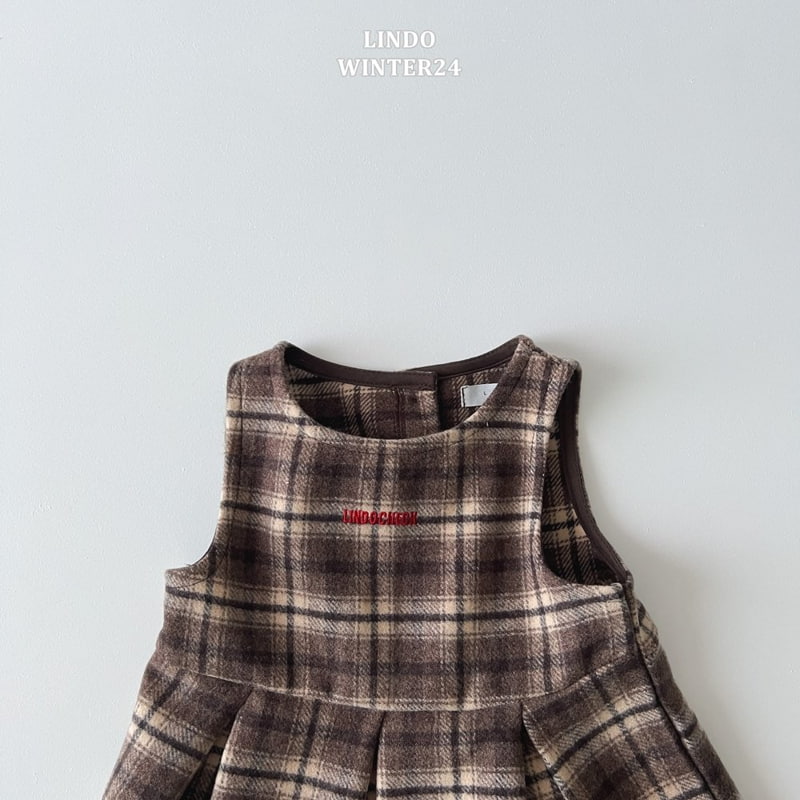 Lindo - Korean Baby Fashion - #onlinebabyshop - Check Pleated One-piece - 7