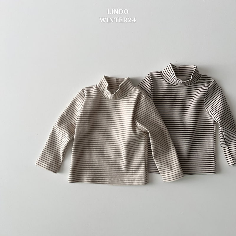 Lindo - Korean Baby Fashion - #onlinebabyshop - Stripe Turtleneck Tee - 5