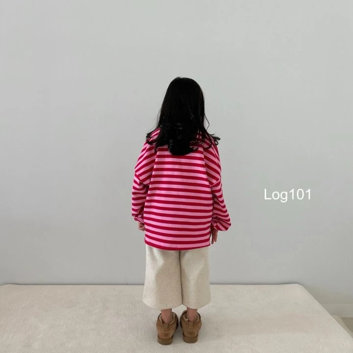 Log101 - Korean Children Fashion - #Kfashion4kids - Stripe Loose Fit Tee - 8