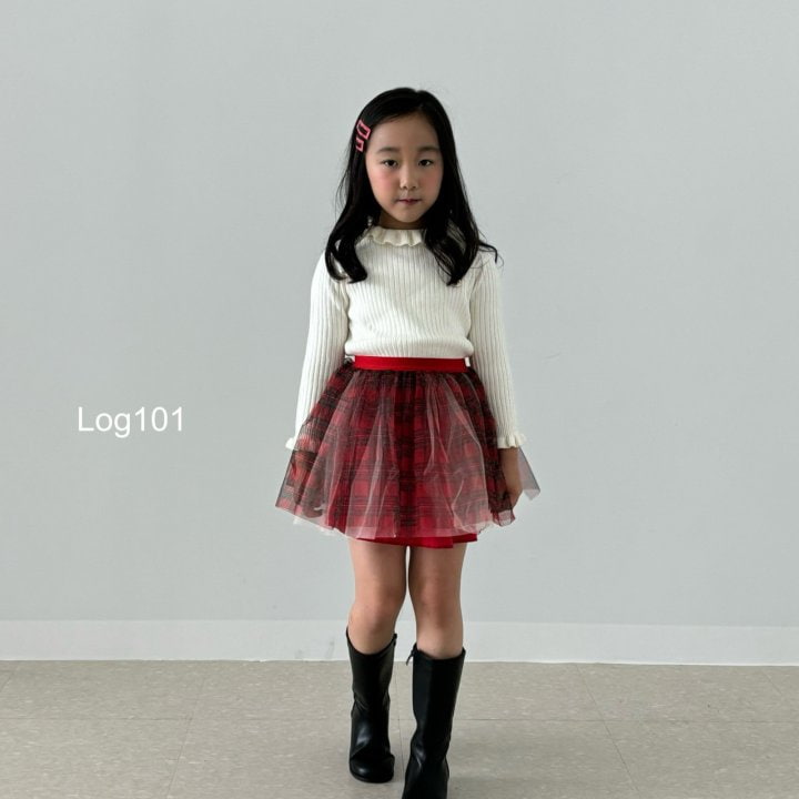 Log101 - Korean Children Fashion - #Kfashion4kids - Log Check Sha Skirt - 3