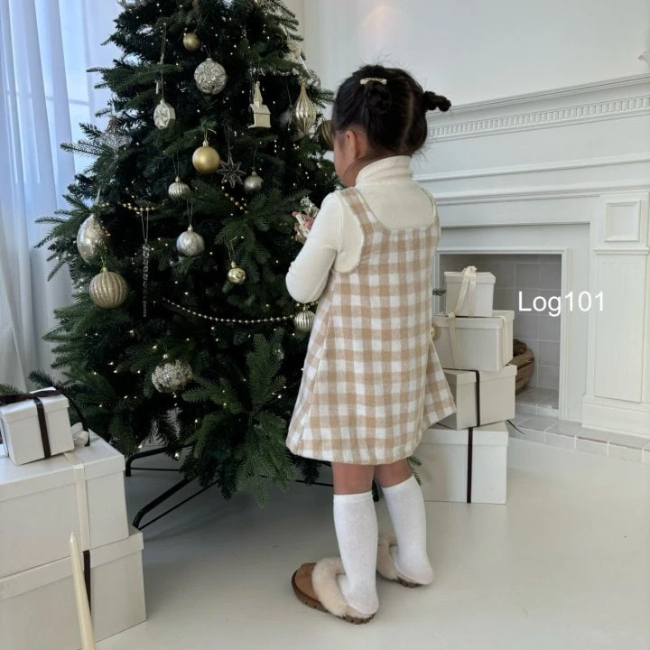 Log101 - Korean Children Fashion - #designkidswear - Pale Checker One-piece - 10