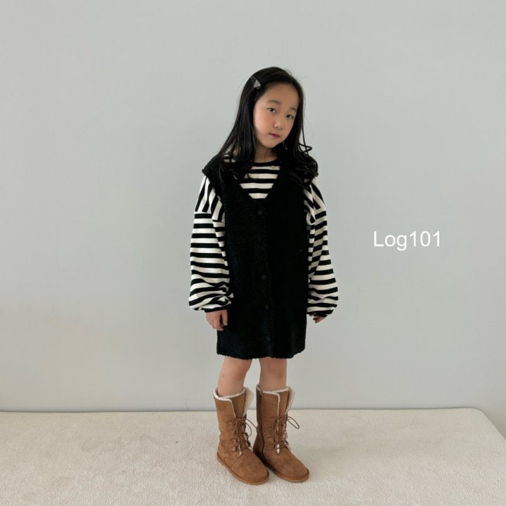 Log101 - Korean Children Fashion - #discoveringself - Stripe Loose Fit Tee - 3