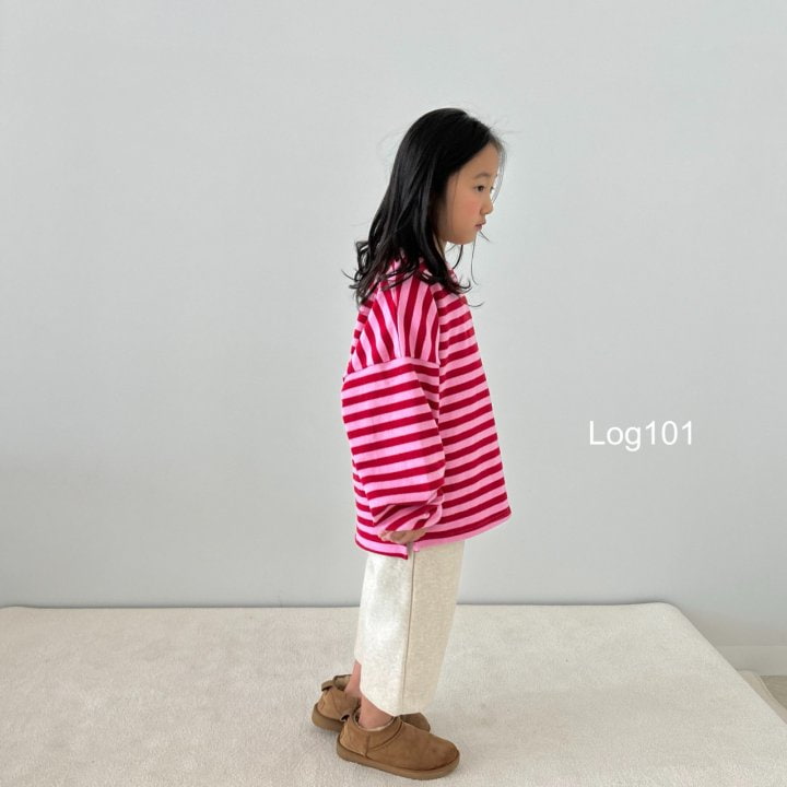 Log101 - Korean Children Fashion - #discoveringself - Stripe Loose Fit Tee - 4