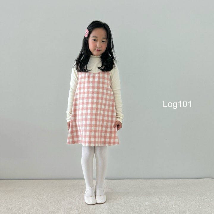 Log101 - Korean Children Fashion - #kidzfashiontrend - Pale Checker One-piece