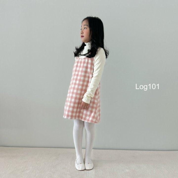 Log101 - Korean Children Fashion - #littlefashionista - Pale Checker One-piece - 3