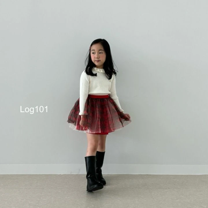 Log101 - Korean Children Fashion - #Kfashion4kids - Log Check Sha Skirt - 4