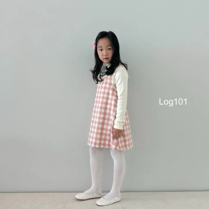 Log101 - Korean Children Fashion - #littlefashionista - Pale Checker One-piece - 4