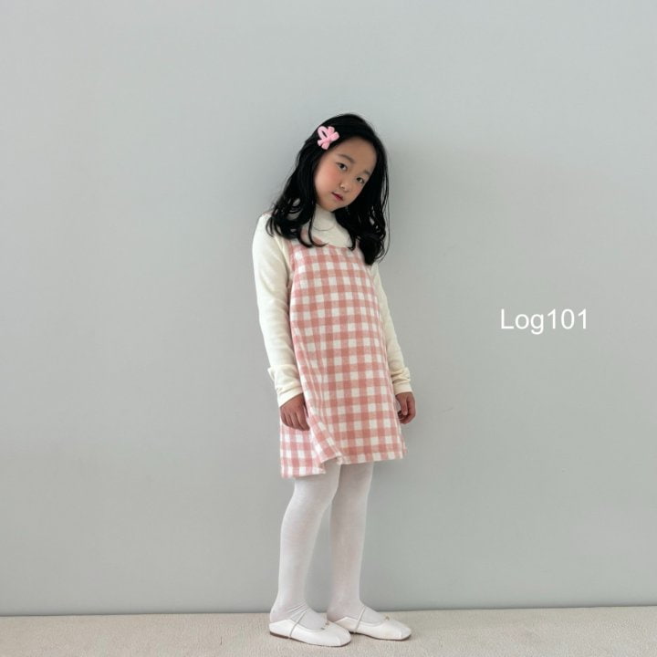 Log101 - Korean Children Fashion - #minifashionista - Pale Checker One-piece - 5