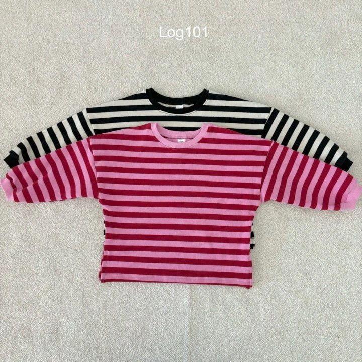 Log101 - Korean Children Fashion - #prettylittlegirls - Stripe Loose Fit Tee - 12