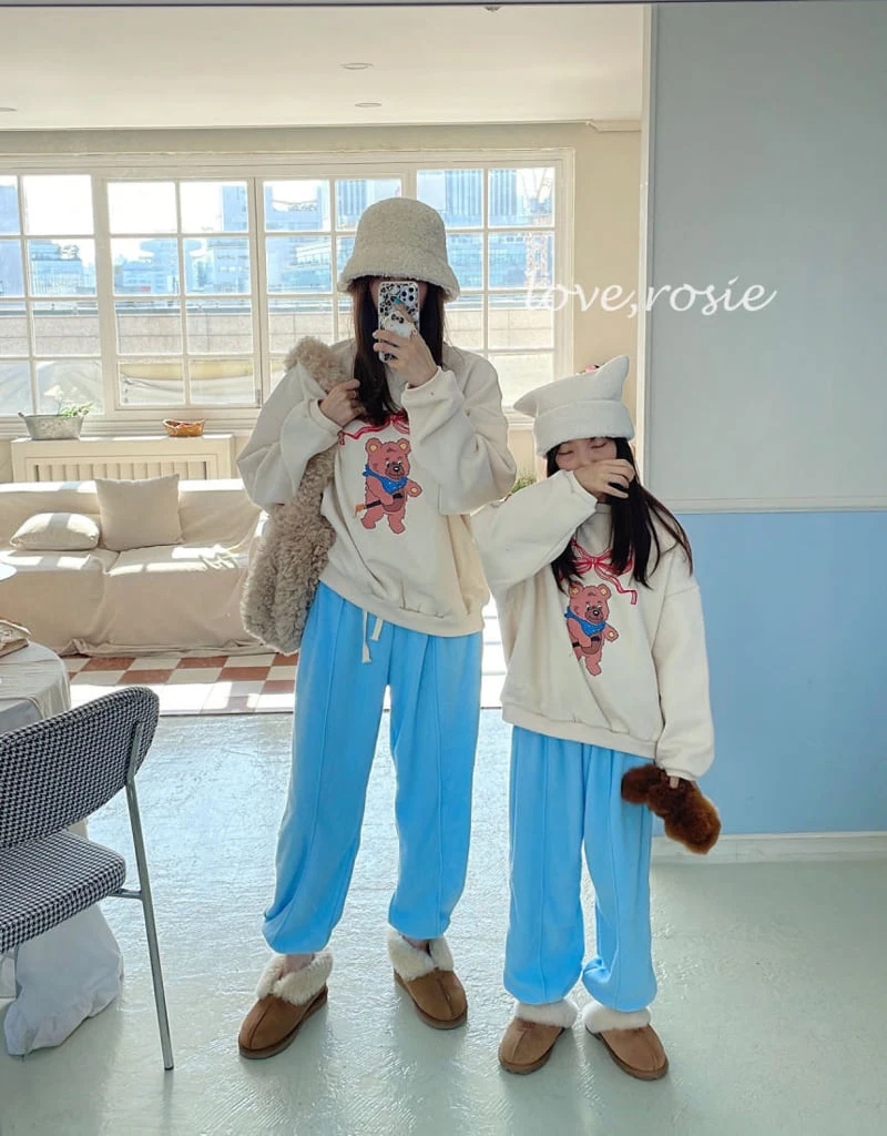 Love Rosie - Korean Children Fashion - #littlefashionista - Bear Ribbon Sweatshirts with Mom