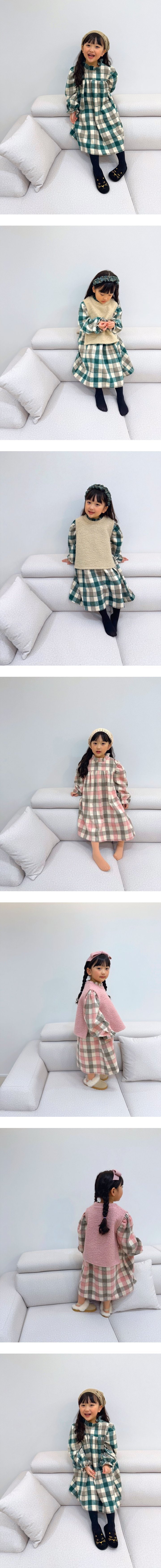 Lydia - Korean Children Fashion - #prettylittlegirls - Love It Check One-piece