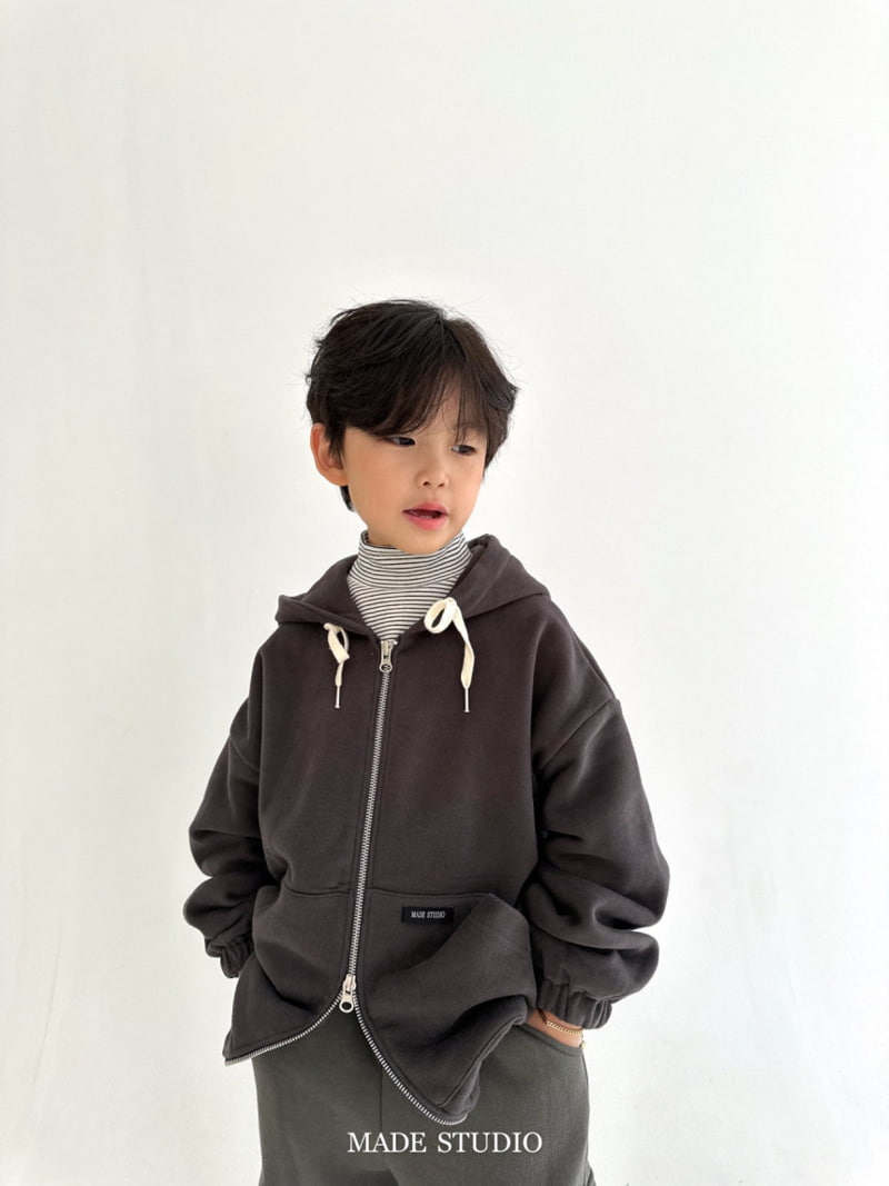 Made Studio - Korean Children Fashion - #Kfashion4kids - Alo Brushed Hood Zip-up Jacket - 9