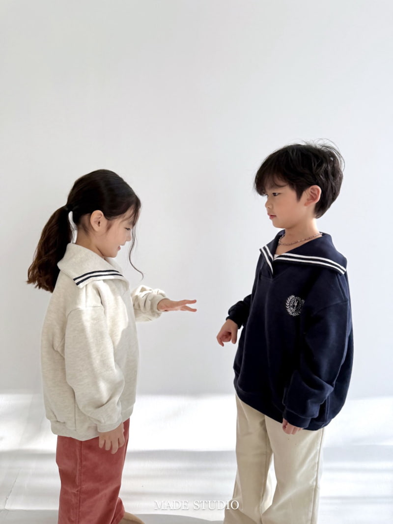 Made Studio - Korean Children Fashion - #Kfashion4kids - Sailor Collar Sweatshirt - 2