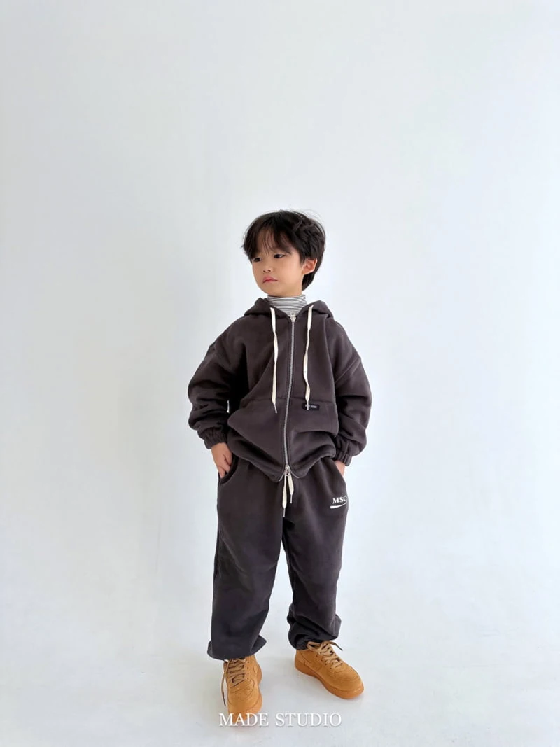 Made Studio - Korean Children Fashion - #childrensboutique - Alo Brushed Hood Zip-up Jacket - 2