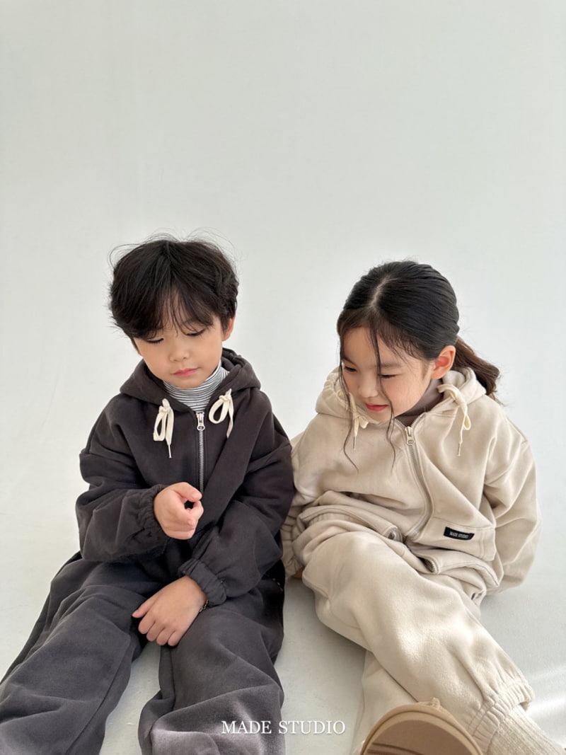 Made Studio - Korean Children Fashion - #fashionkids - Alo Brushed Hood Zip-up Jacket - 5